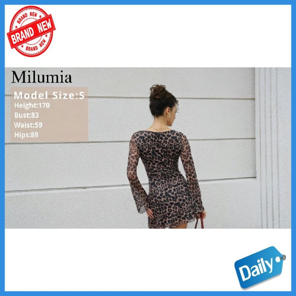 Bell Sleeve Mini Dress with Sheer Mesh, Soft Stretch Fabric, Y2K Style - Picture 7 of 7